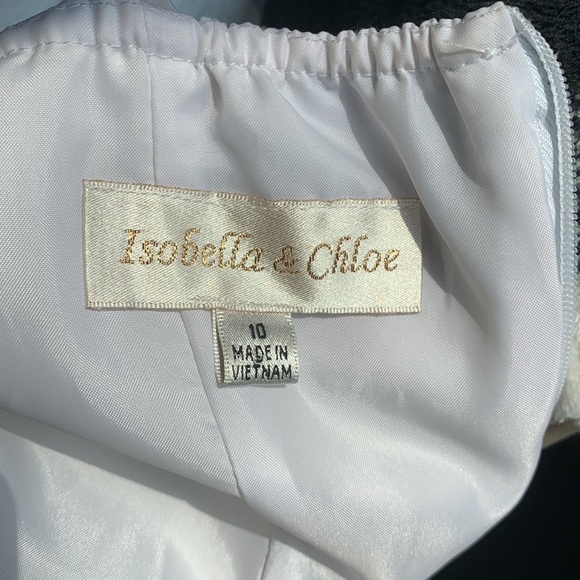 Isobella & Chloe Flower Girl or First 1st Communion Dress White Beaded Size 10 - Picture 11 of 11